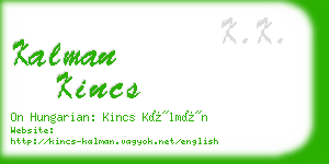 kalman kincs business card